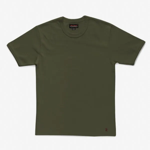 11oz Cotton Knit Crew Neck T-Shirt - Olive IHT-1600-OLV
