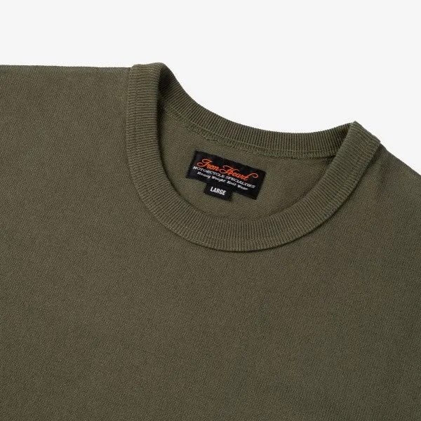 11oz Cotton Knit Crew Neck T-Shirt - Olive IHT-1600-OLV
