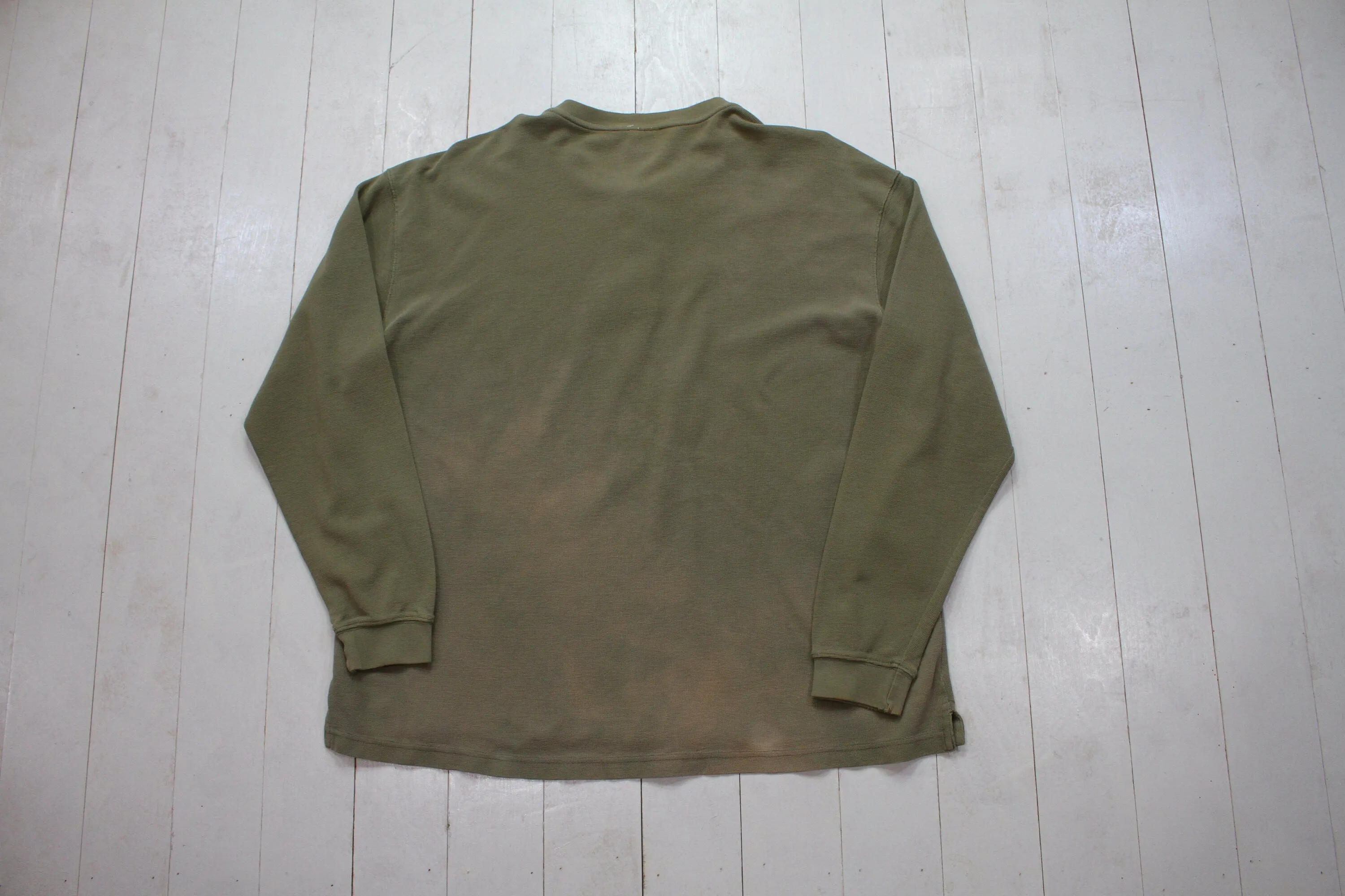 2000s Carhartt Henley Collar Thermal Long Sleeve T-Shirt Size XXL