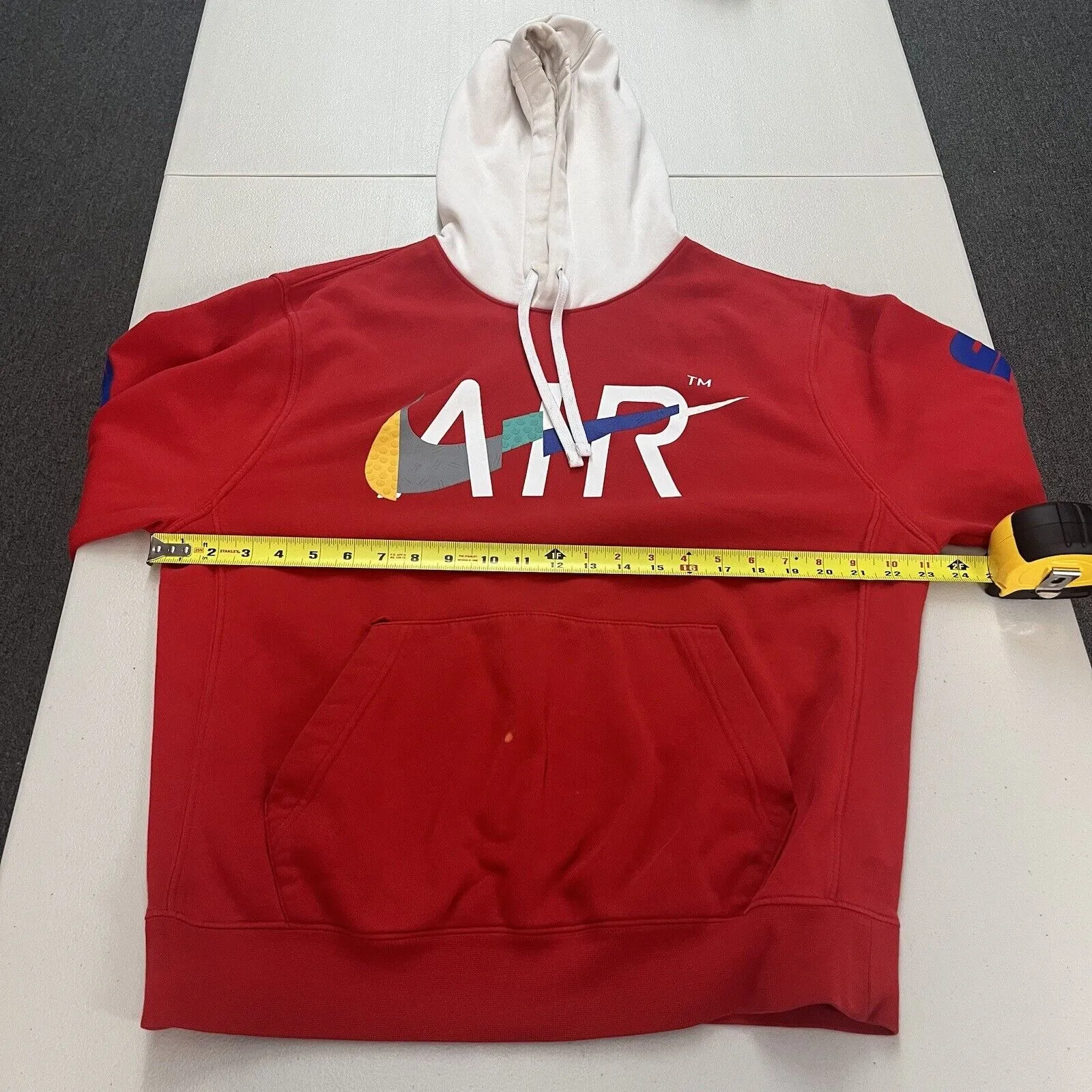 2019 Nike Air Hoodie Retro Themed 3 Color Swoosh Sz M Color: Red/White/Blue