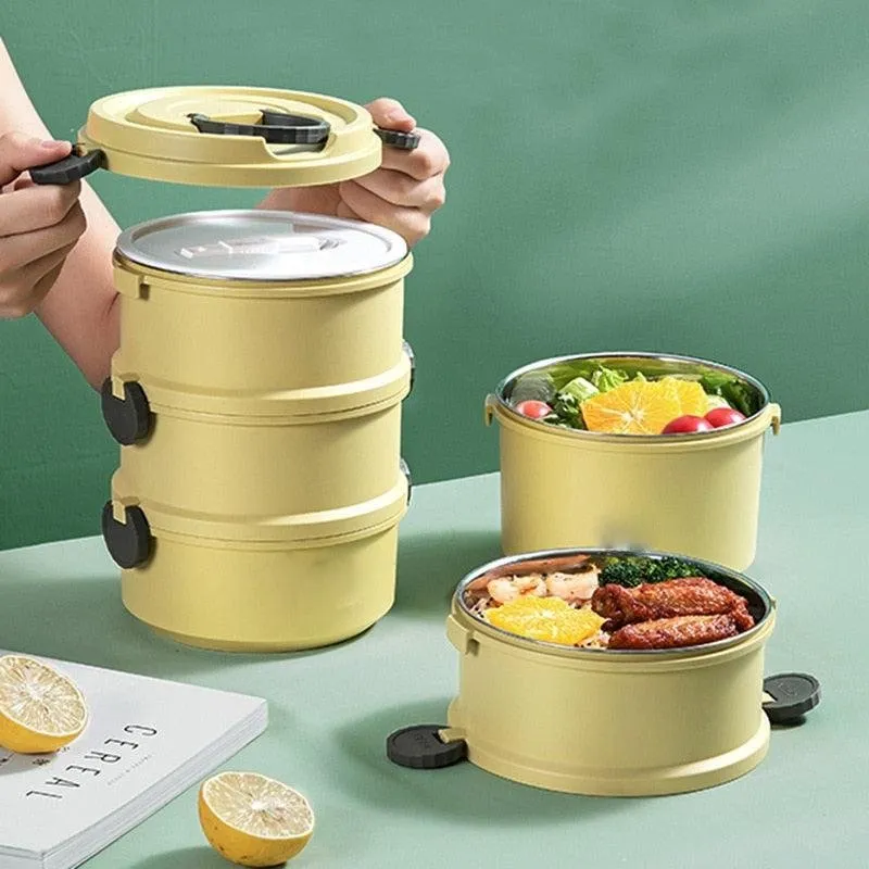 2/3 Layer Morandi Thermal Food Storage Lunch Box