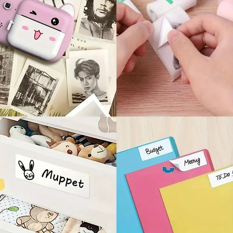 57mm Thermal Paper Rolls for Mini Printers - Self-adhesive Labels for Kid Cameras