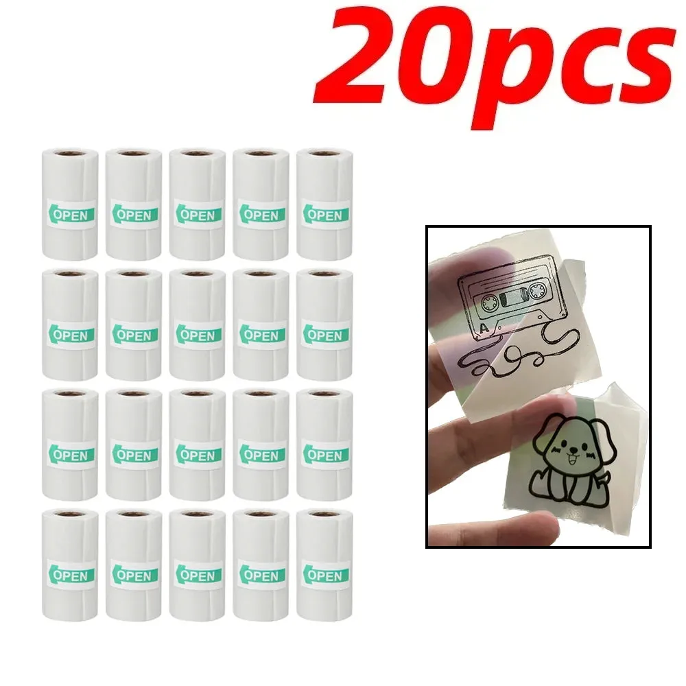 57mm Thermal Paper Rolls for Mini Printers - Self-adhesive Labels for Kid Cameras