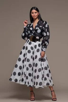 A-line Midi Dress with Polka Dots