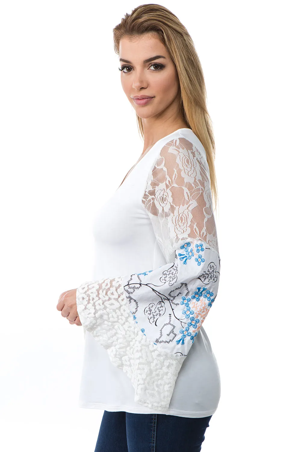 AGNES BELL SLEEVE TOP (IVORY)- VT2693