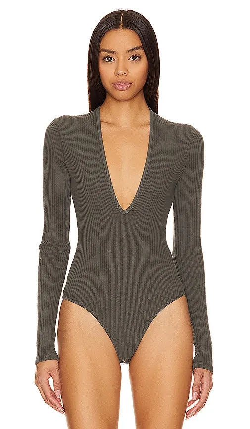 AGOLDE Zena Bodysuit in Taupe