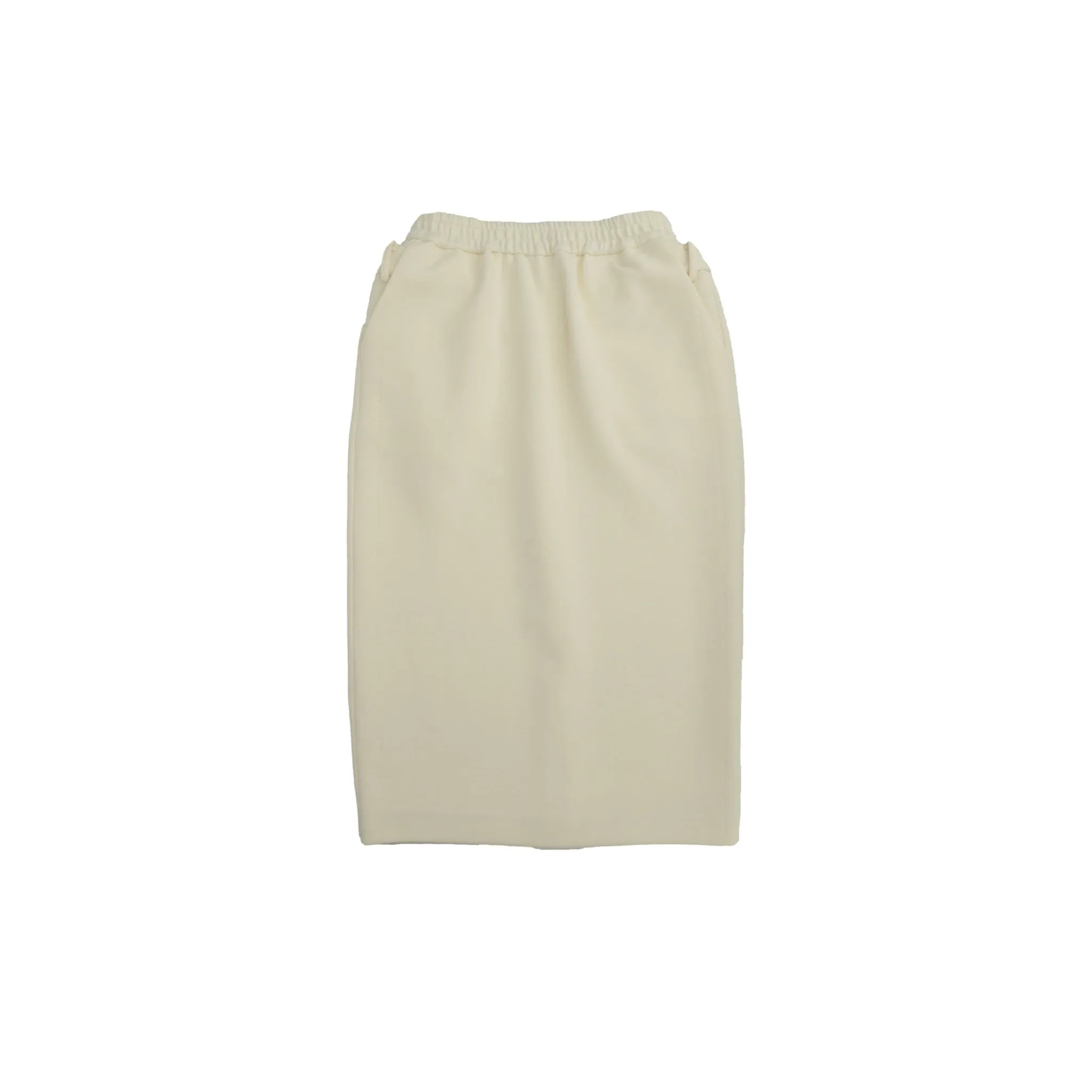 Air Layer Double Waist Midi-skirt in White