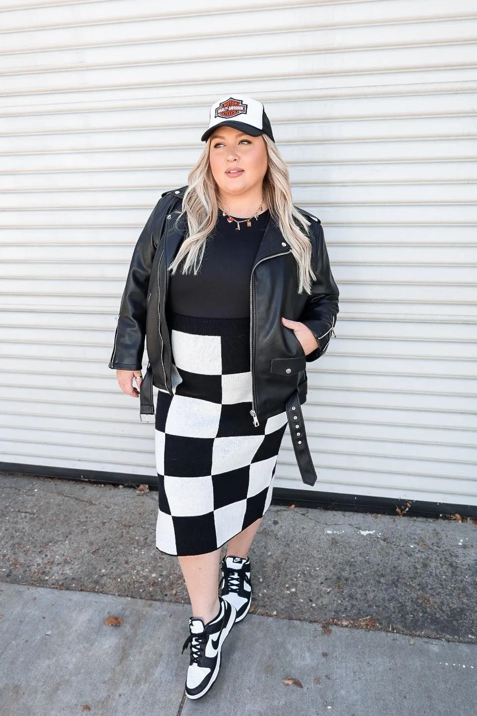 All That Knit Midi Skirt - B W (Restocked!)