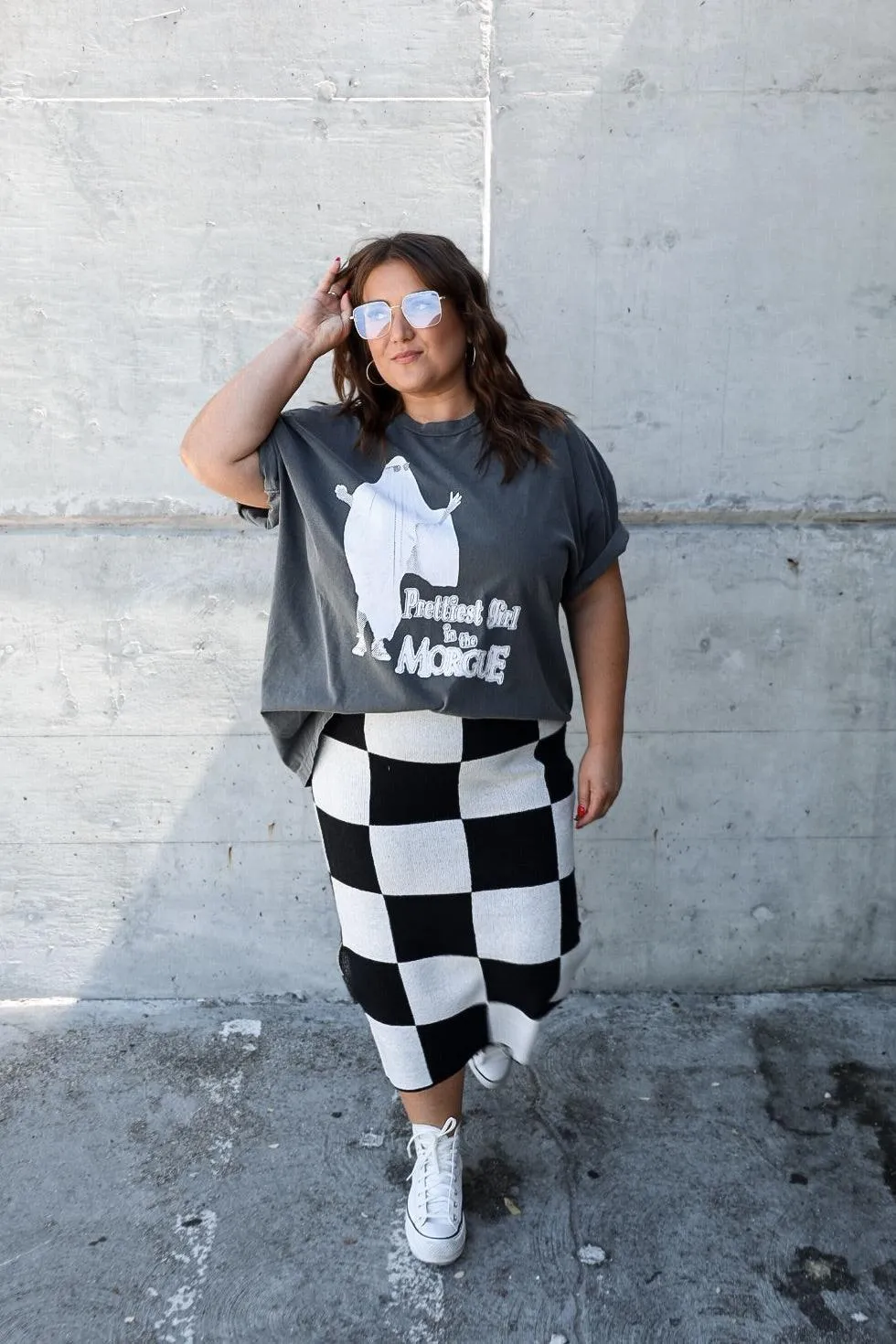 All That Knit Midi Skirt - B W (Restocked!)
