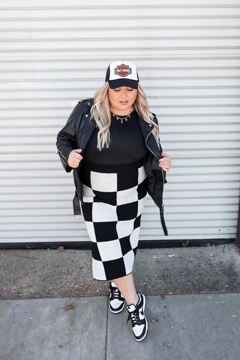 All That Knit Midi Skirt - B W (Restocked!)