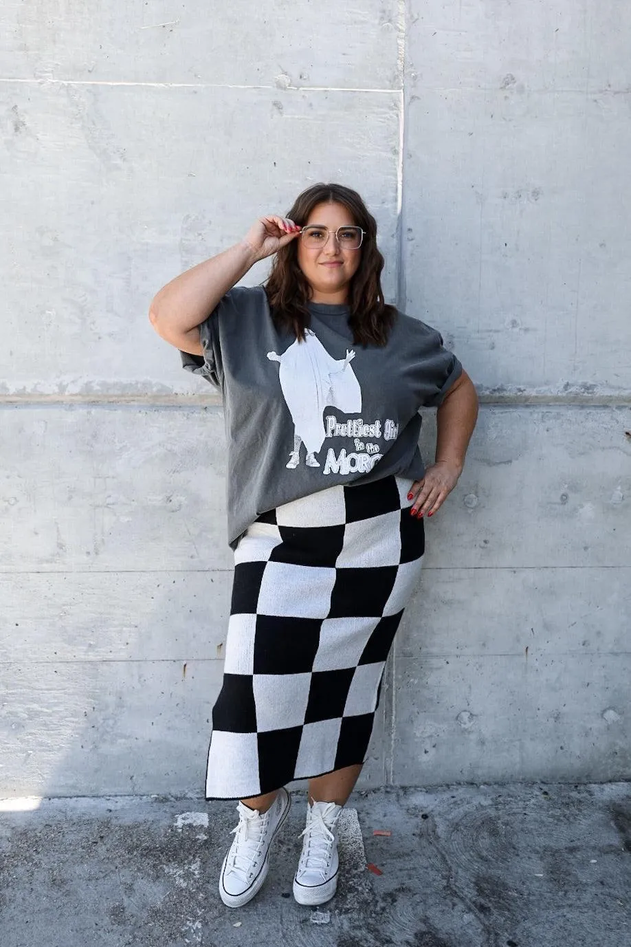 All That Knit Midi Skirt - B W (Restocked!)