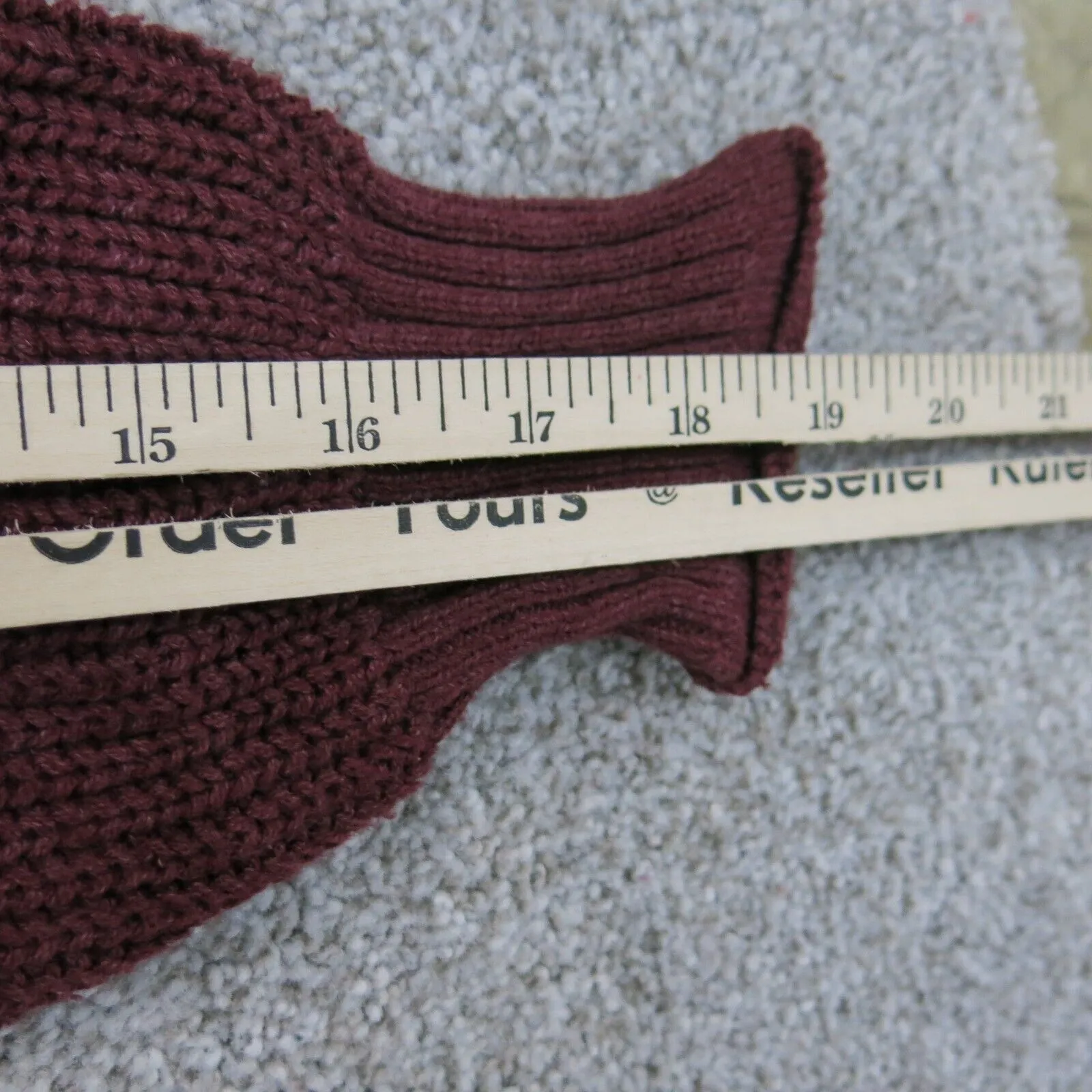 American Eagle Womens Henley Crop Sweater Knitted Long Sleeves Maroon Size S/P