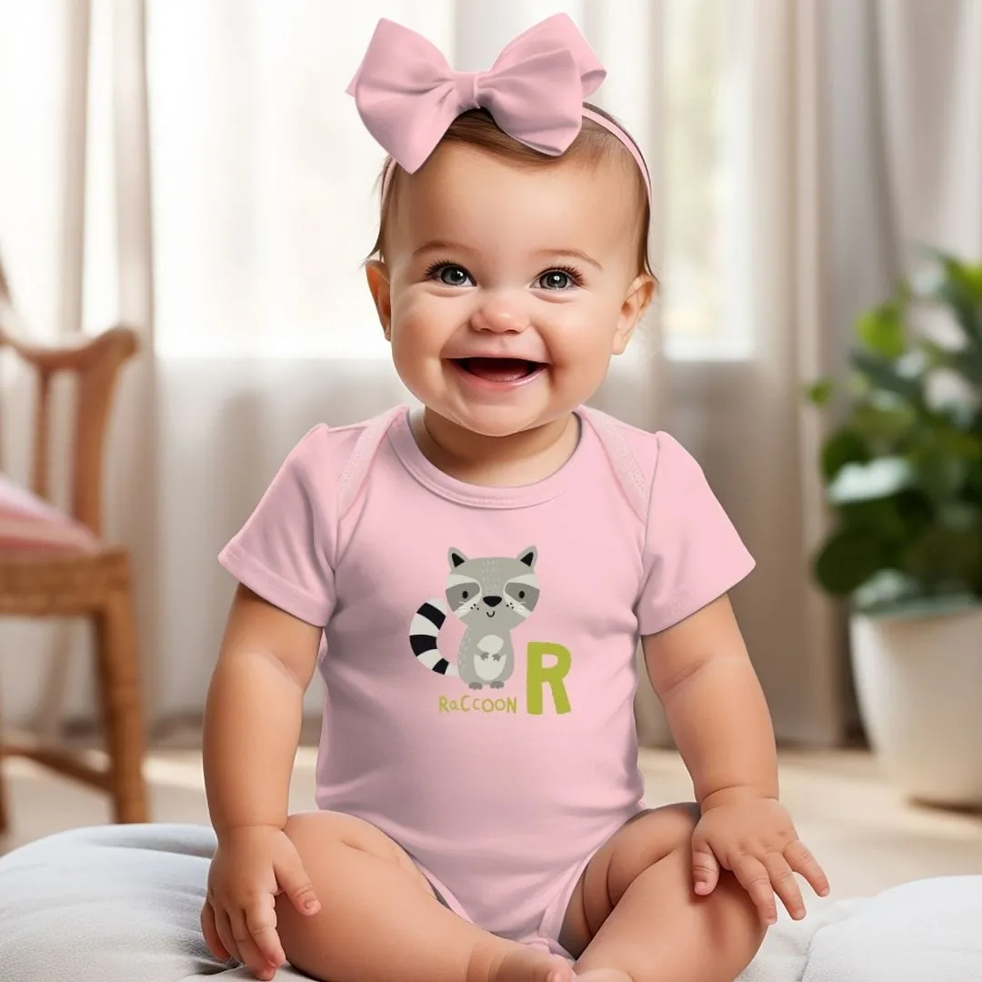 Animal Alphabet - R for Raccoon Baby Bodysuit - Unisex Graphic Bodysuit for Babies