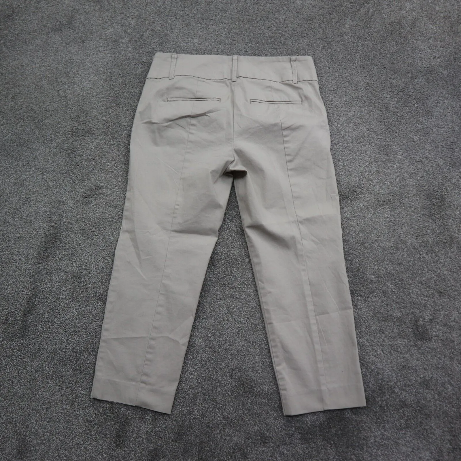 ANN Taylor Womens Tapered Leg Dress Pant Low Rise Stretch Beige Size 0 Petite