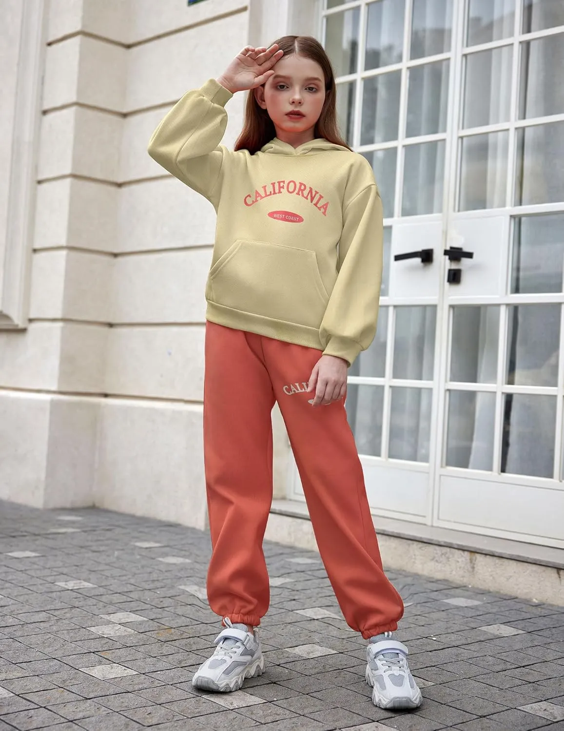 Arshiner Girls 2 Piece Hoodie Sets Oversized Sweatshirt and Baggy