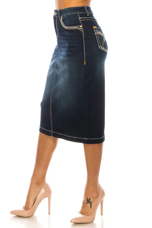 Ashley Dark Denim Skirt