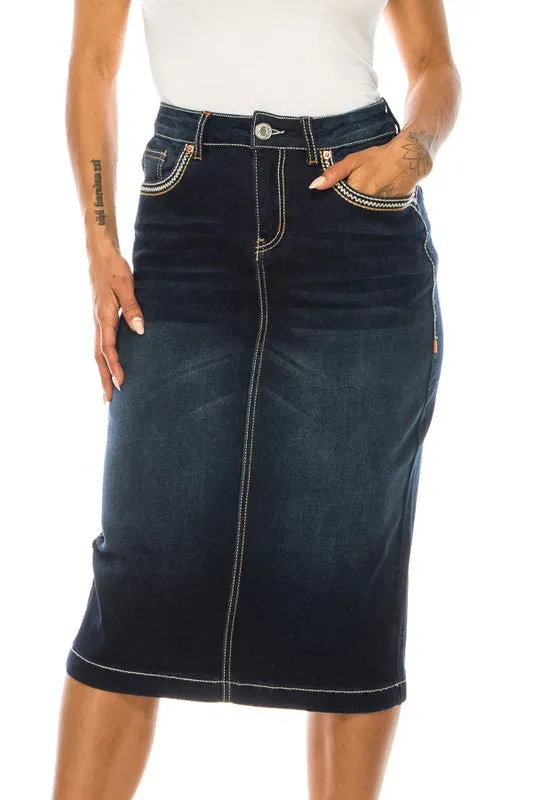 Ashley Dark Denim Skirt