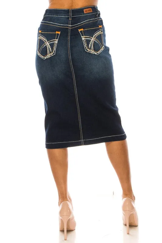 Ashley Dark Denim Skirt