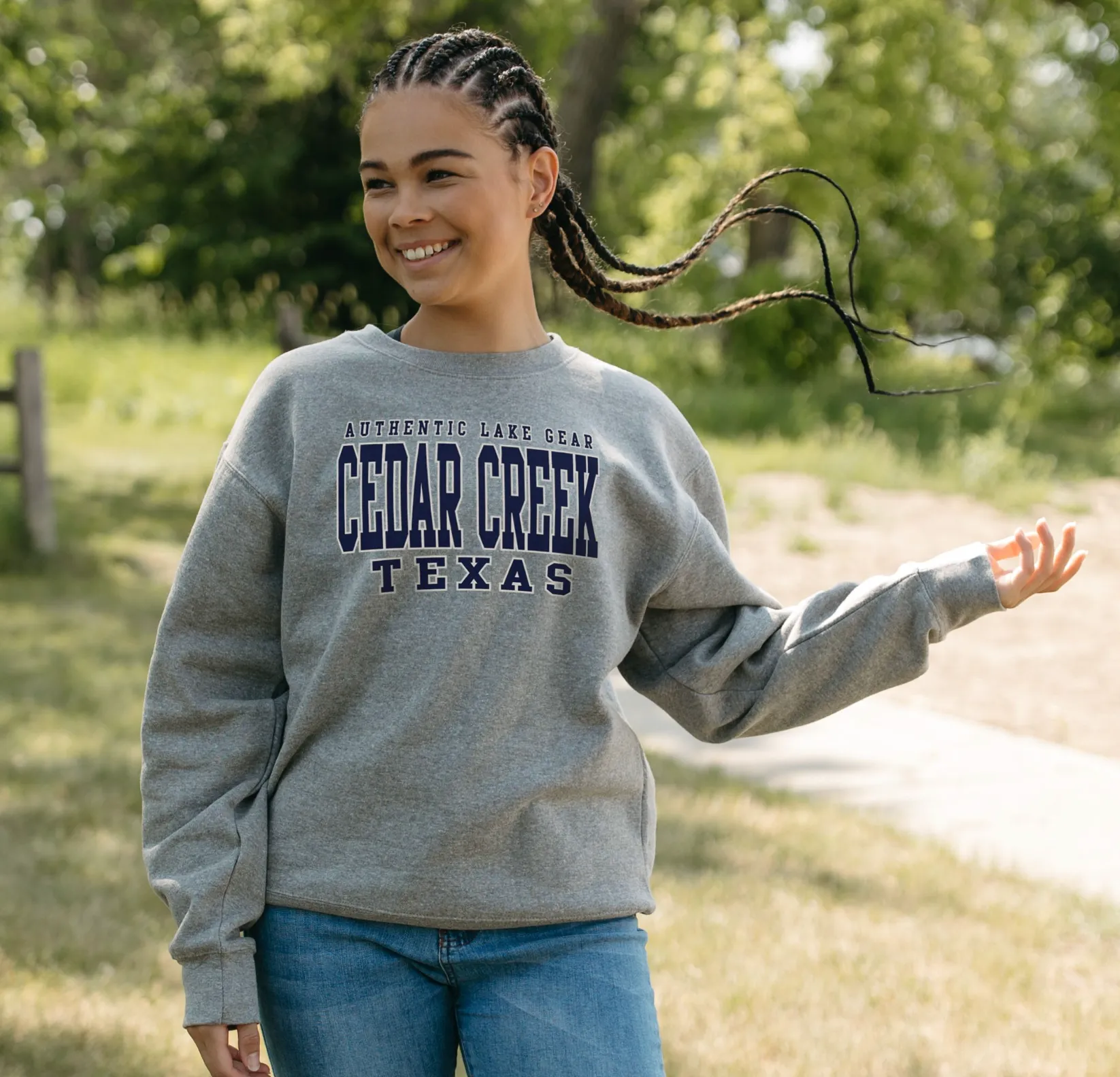 Authentic Lake Gear Cedar Creek Texas Crewneck Sweatshirt