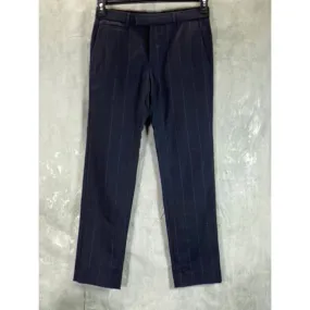 BANANA REPUBLIC Men's Navy Windowpane Tailored Slim-Fit Dress Pants SZ 30X32
