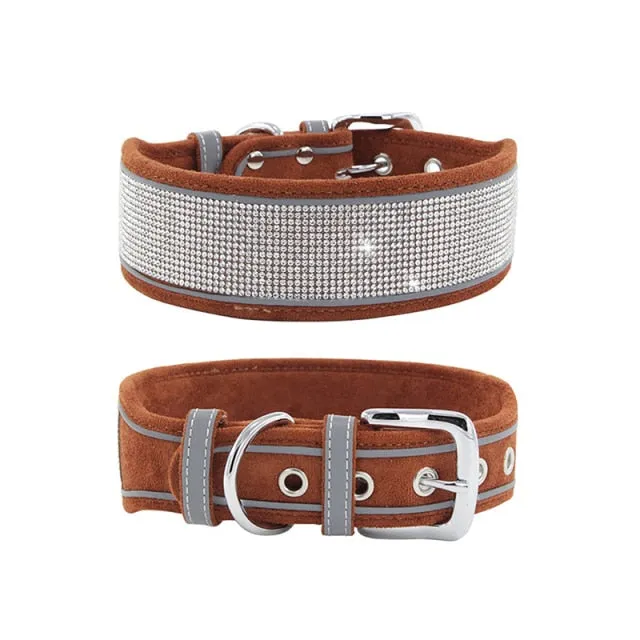 Bling Rhinestone Dog Collar Soft Stylish