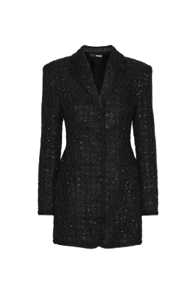 Boucle Blazer Dress - Black