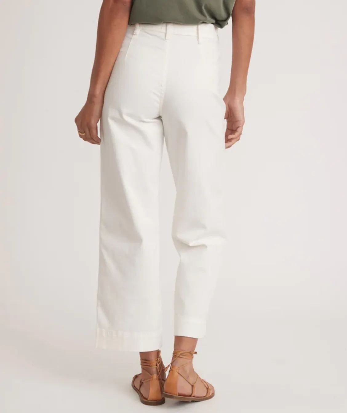 Bridget Slim Wide Leg Crop - White