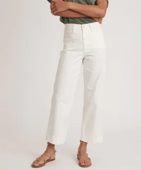 Bridget Slim Wide Leg Crop - White