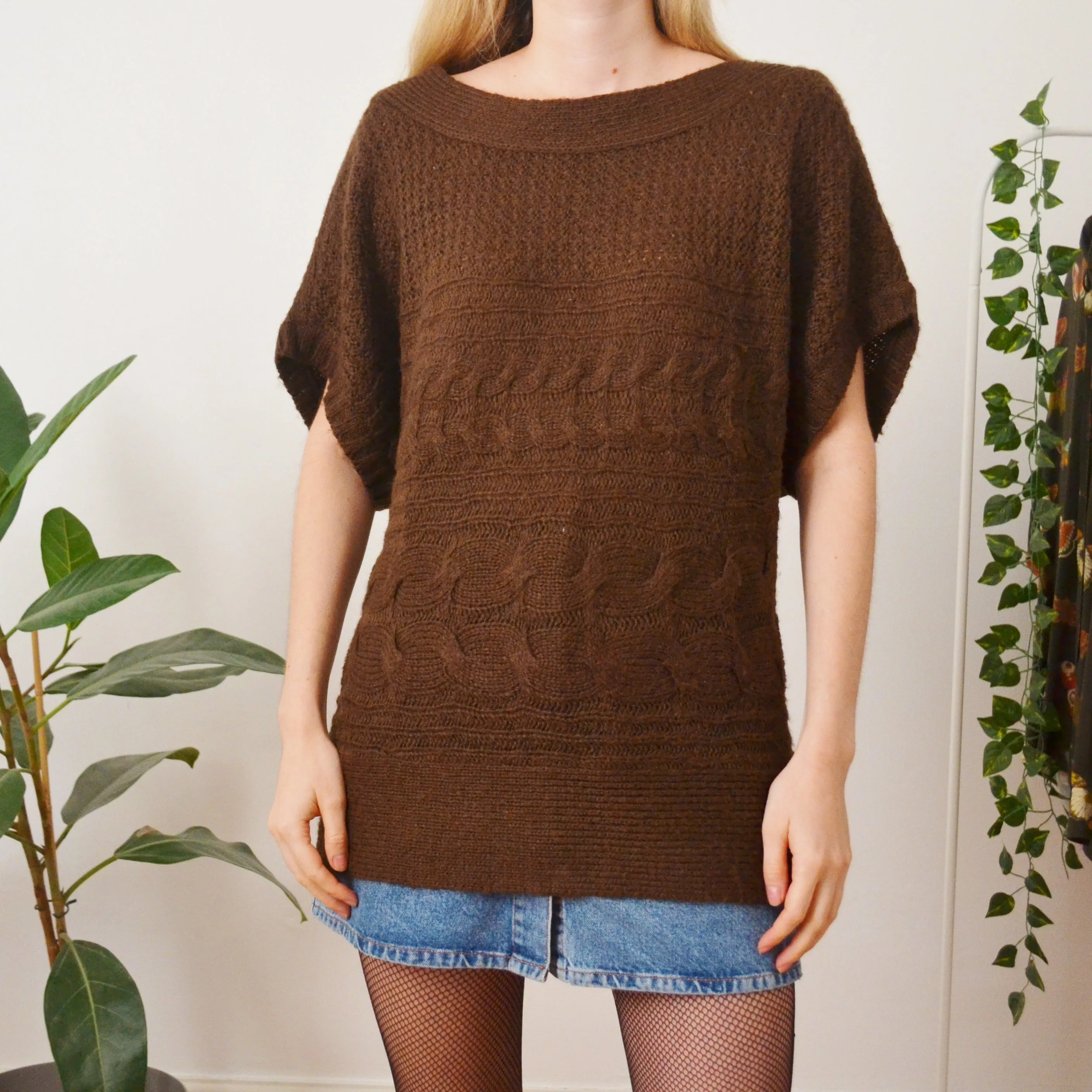 Brown knit top