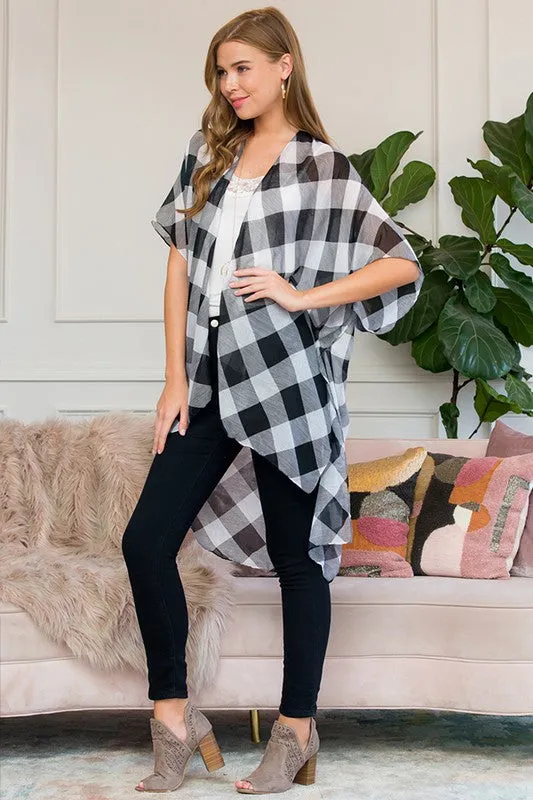 Buffalo Plaid Kimono - Red - All Sales Final