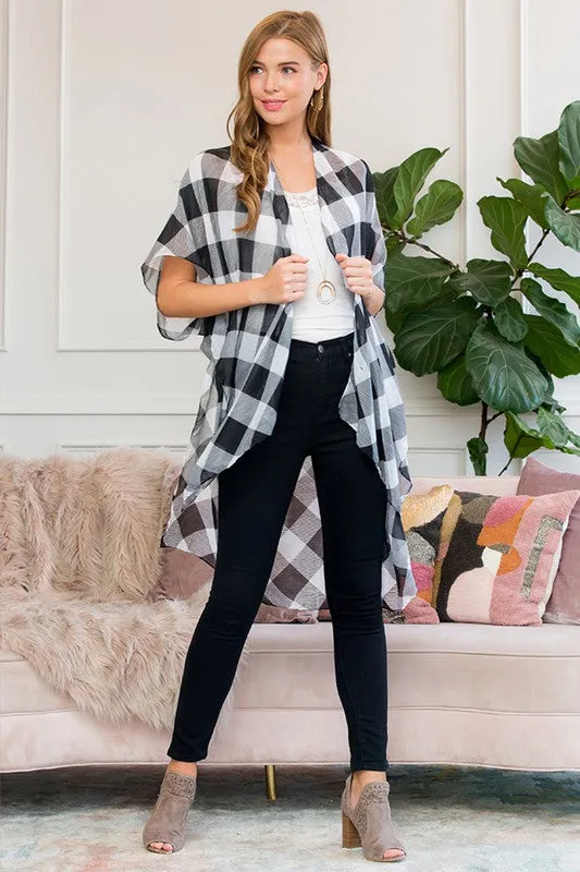 Buffalo Plaid Kimono - Red - All Sales Final