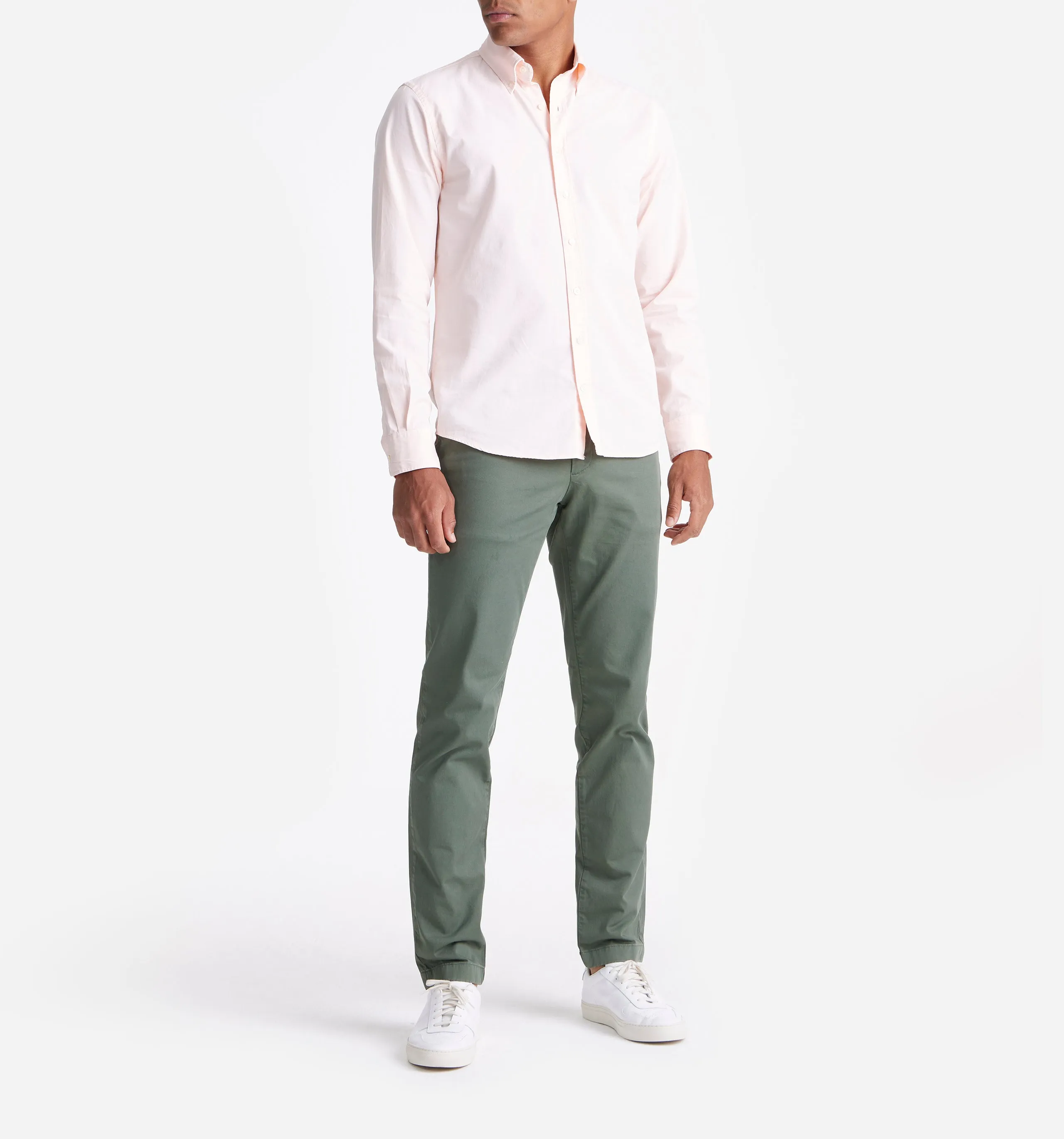 Button Down Garment Dyed Shirt Cloud Pink