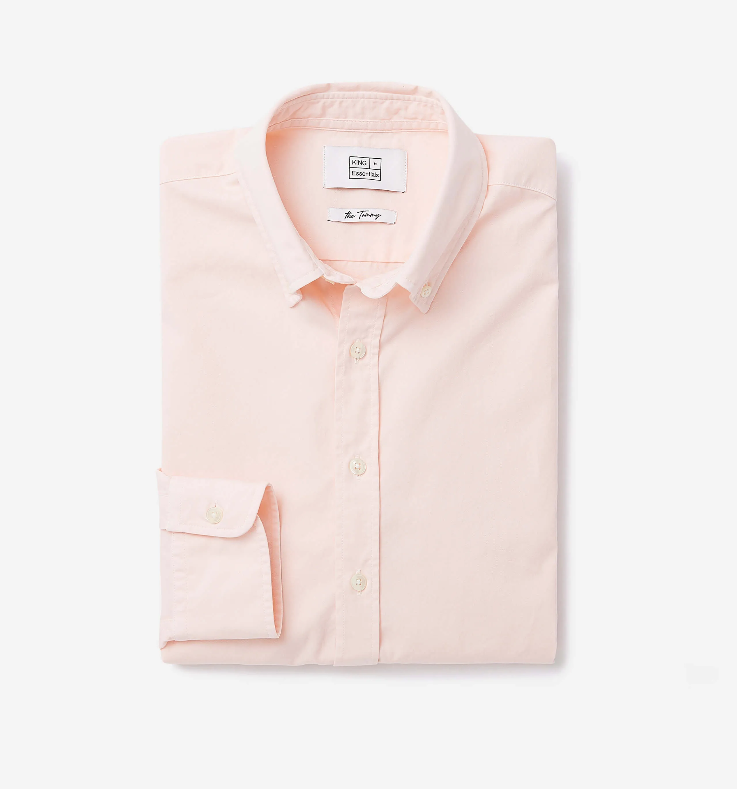 Button Down Garment Dyed Shirt Cloud Pink