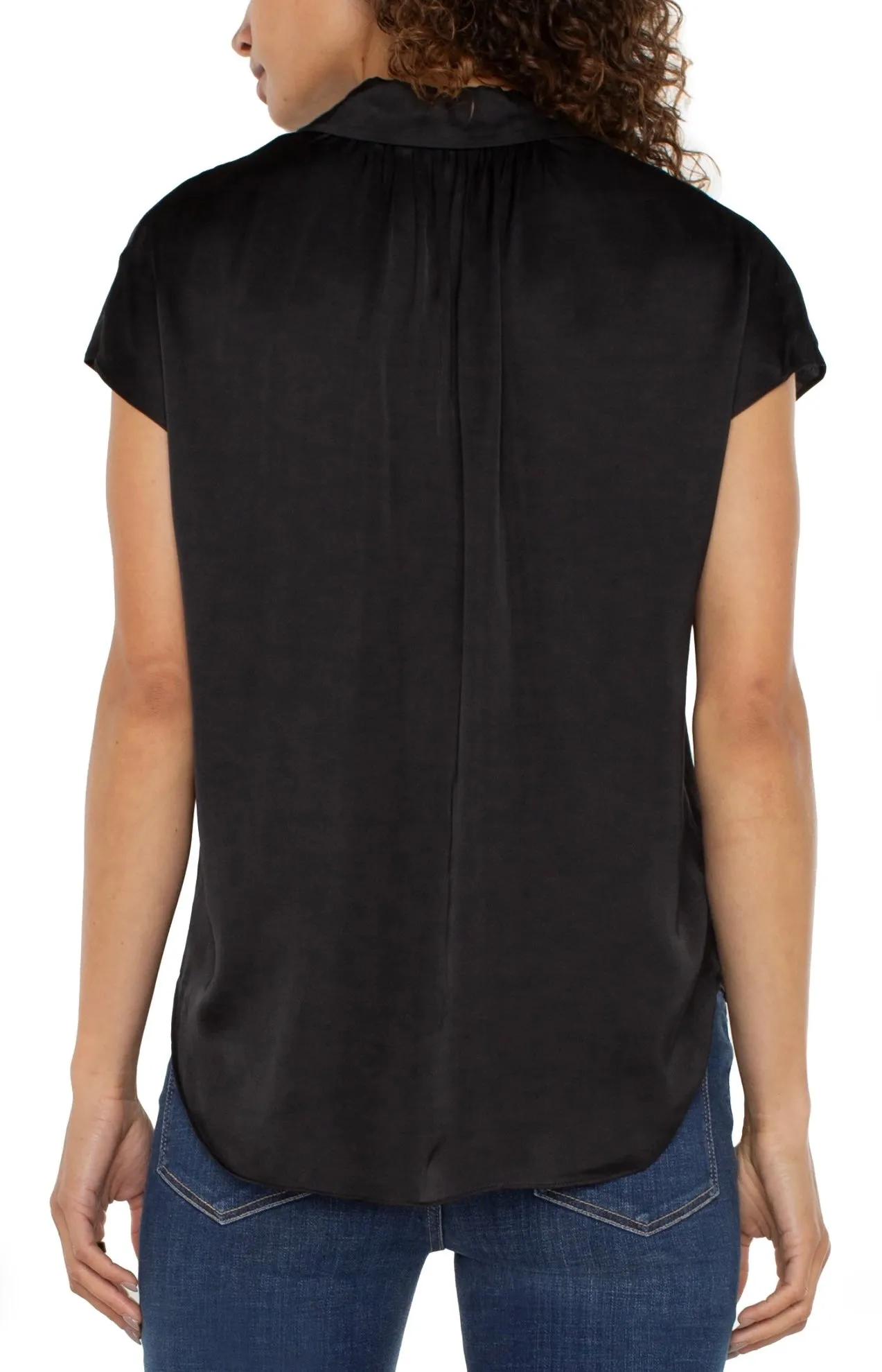 Button Front Dolman Sleeve Blouse