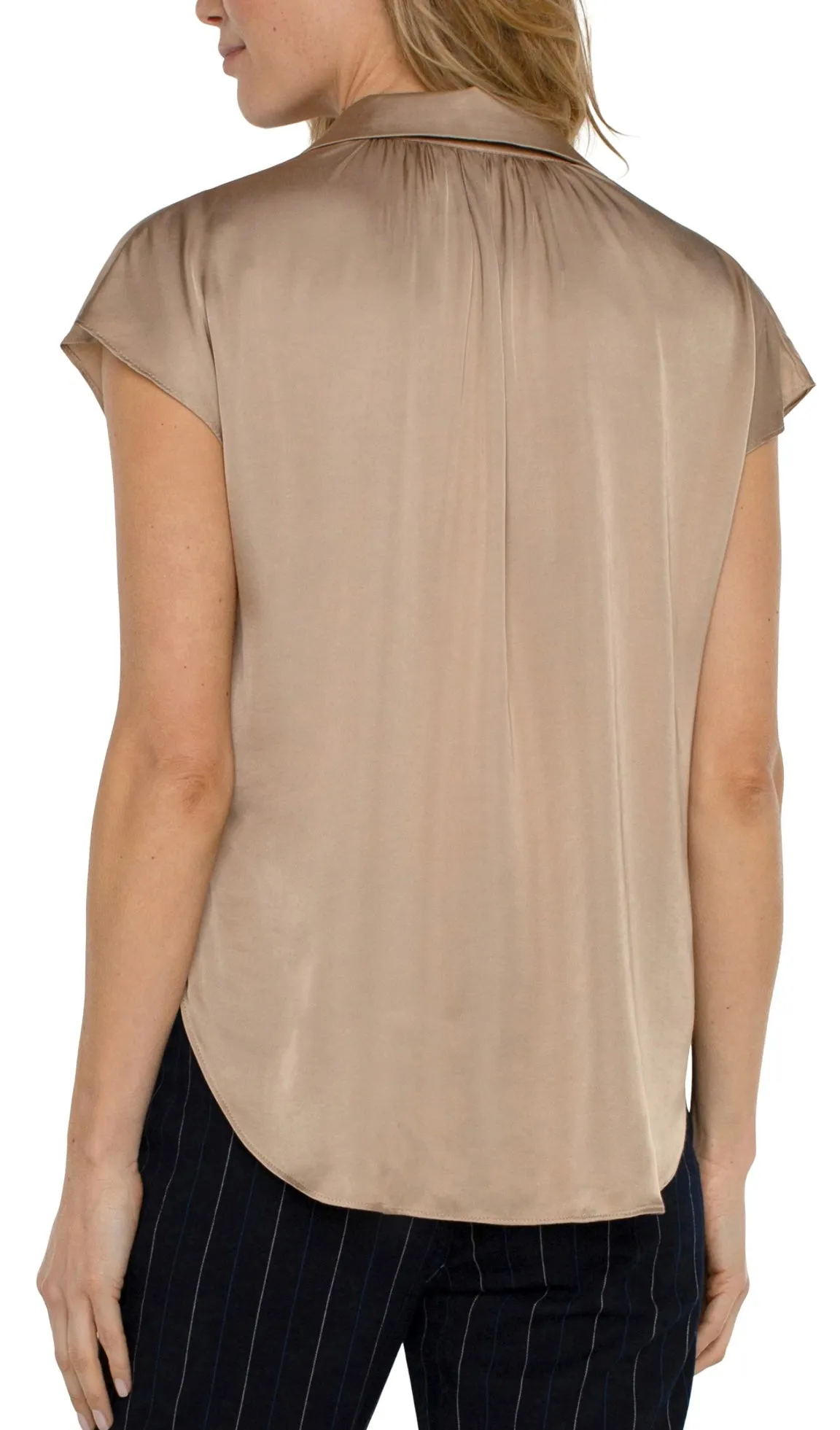 Button Front Dolman Sleeve Blouse