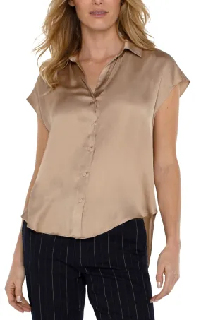 Button Front Dolman Sleeve Blouse