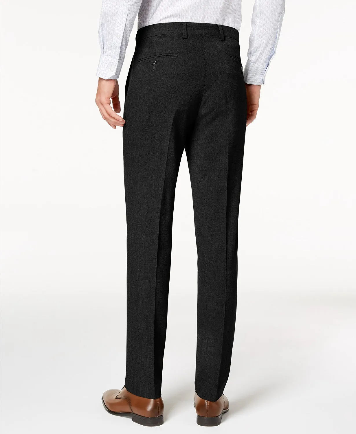 Calvin Klein Mens Skinny fit Dress Pants 34 / 30 Black Solid