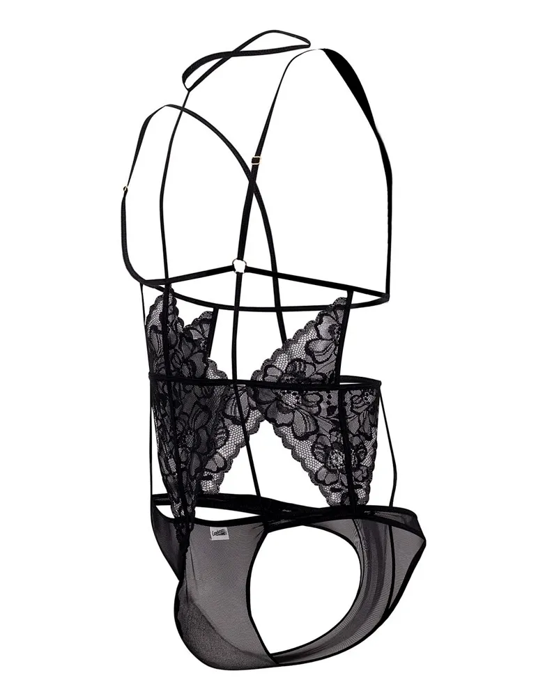 Candyman 99645 Lace Bodysuit Black