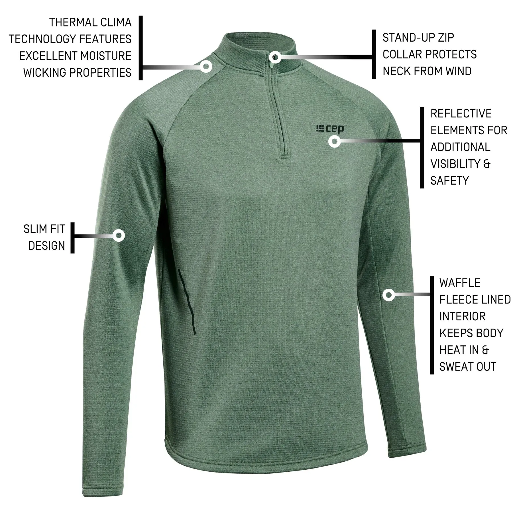 CEP | Cold Weather Quarter Zip Pullover | Men's | Green
