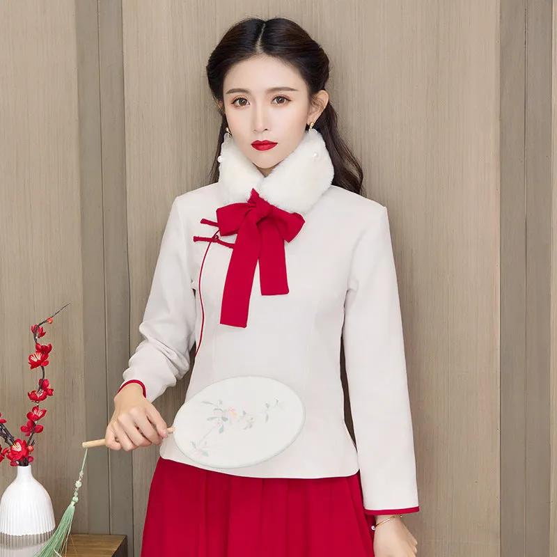 Cheongsam Matched Cony Hair Scarf Fur Collar