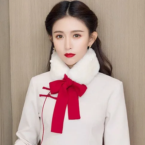 Cheongsam Matched Cony Hair Scarf Fur Collar