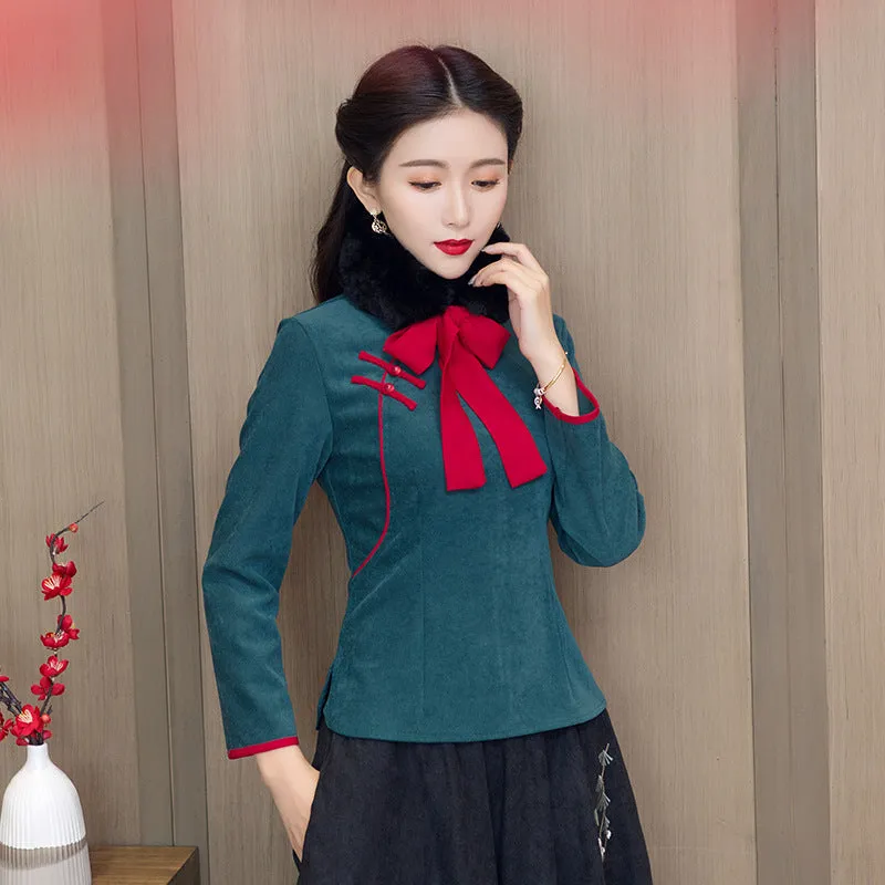 Cheongsam Matched Cony Hair Scarf Fur Collar