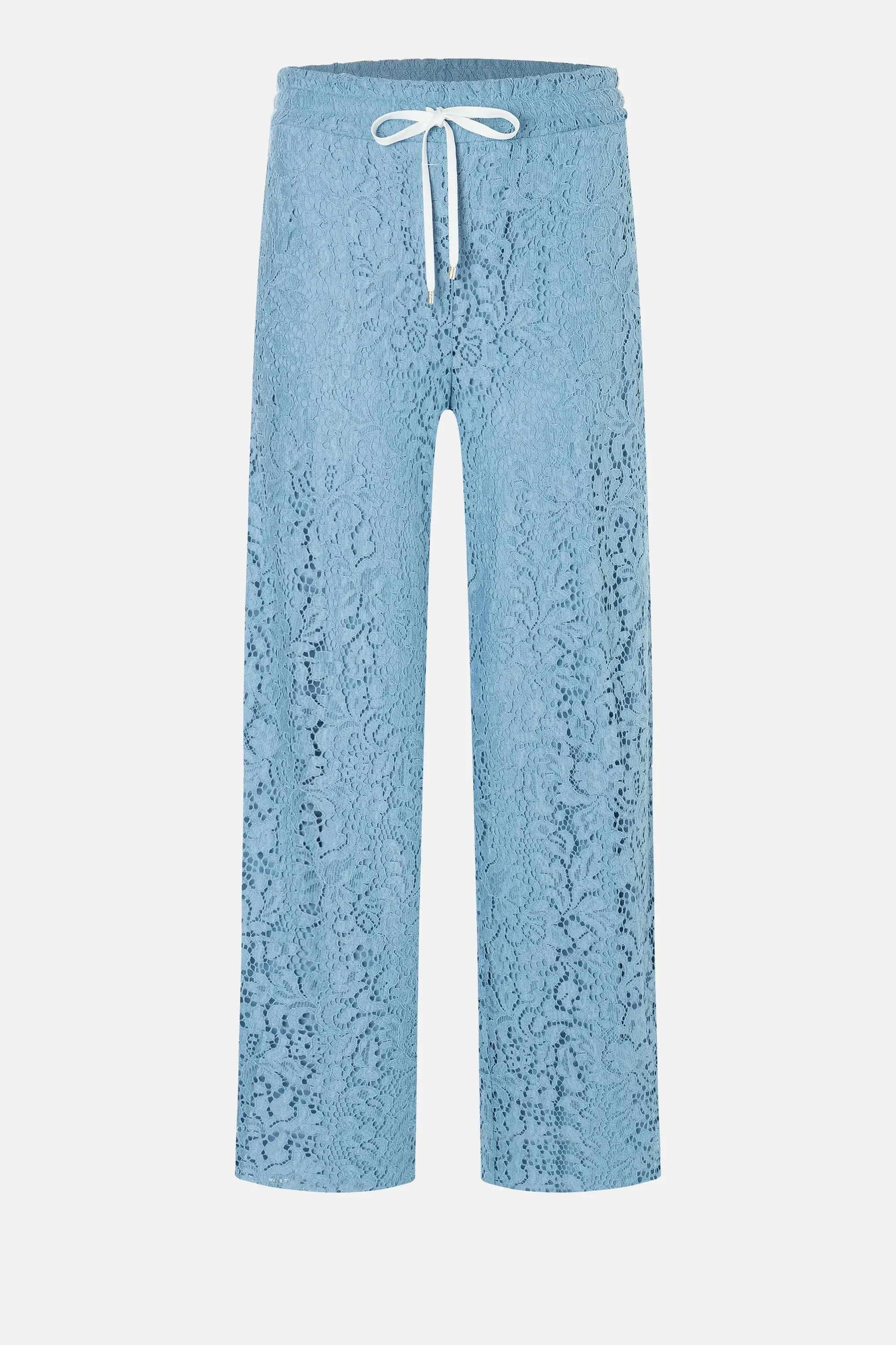 Clara Wide Leg Cropped Lace Pant - Sky Blue