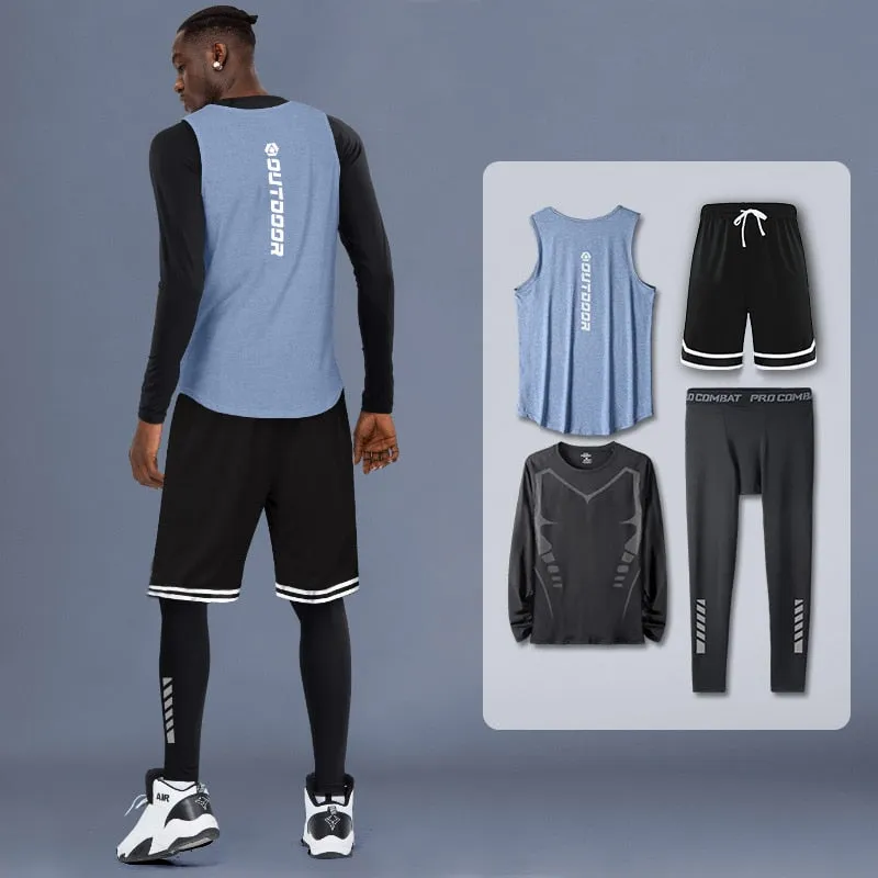 Compression Sportswear Suits Gym Tights Training Clothes Workout Jogging Sports Set Running Tracksuit Quick Dry Rash Guard