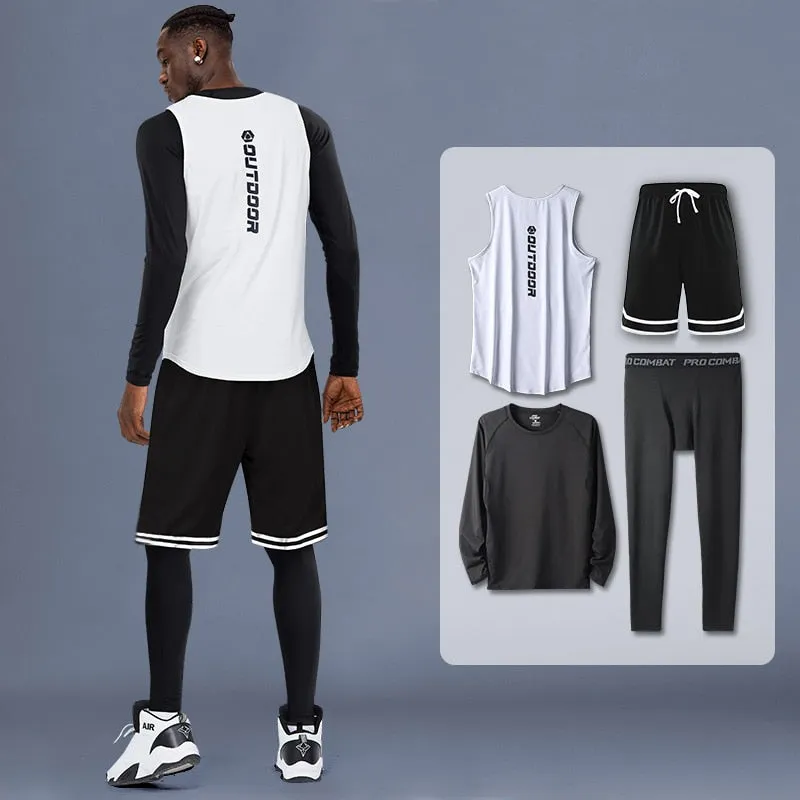 Compression Sportswear Suits Gym Tights Training Clothes Workout Jogging Sports Set Running Tracksuit Quick Dry Rash Guard