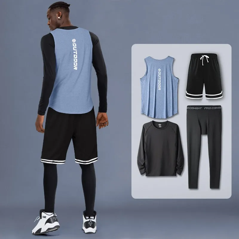 Compression Sportswear Suits Gym Tights Training Clothes Workout Jogging Sports Set Running Tracksuit Quick Dry Rash Guard