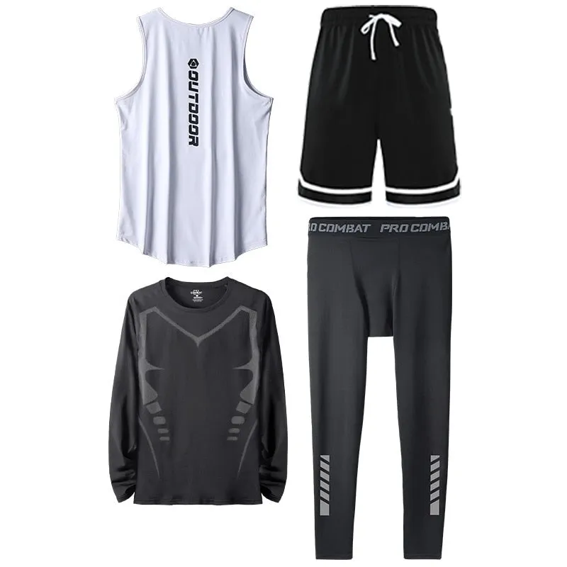 Compression Sportswear Suits Gym Tights Training Clothes Workout Jogging Sports Set Running Tracksuit Quick Dry Rash Guard