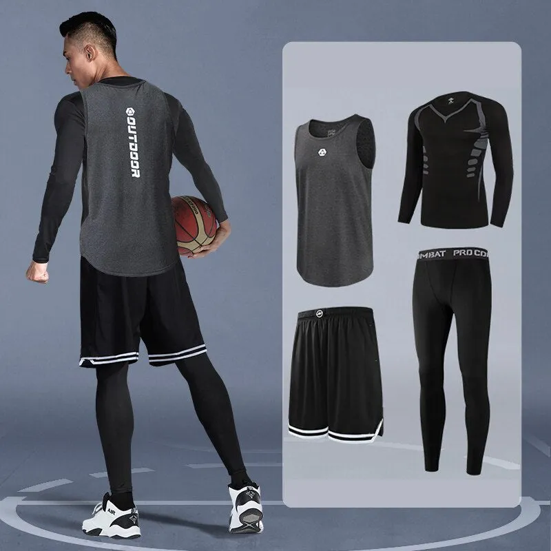 Compression Sportswear Suits Gym Tights Training Clothes Workout Jogging Sports Set Running Tracksuit Quick Dry Rash Guard