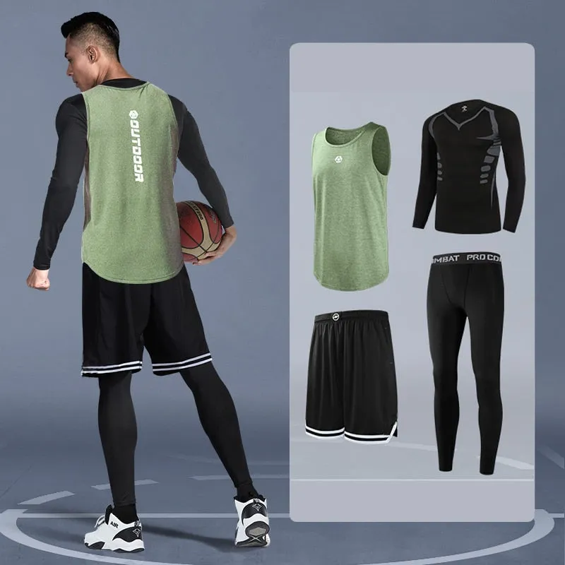 Compression Sportswear Suits Gym Tights Training Clothes Workout Jogging Sports Set Running Tracksuit Quick Dry Rash Guard