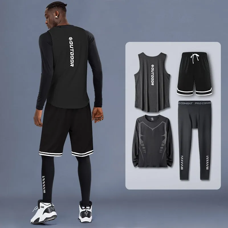 Compression Sportswear Suits Gym Tights Training Clothes Workout Jogging Sports Set Running Tracksuit Quick Dry Rash Guard